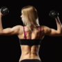 strong fitness woman with muscles